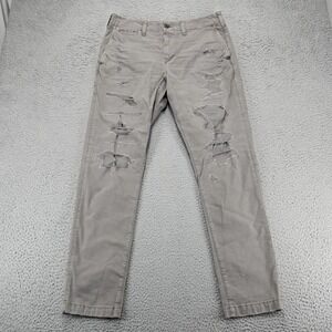 American Eagle‎ Pants Mens 32x32 Gray Thrashed Chino Straight Leg Flex Mid Rise